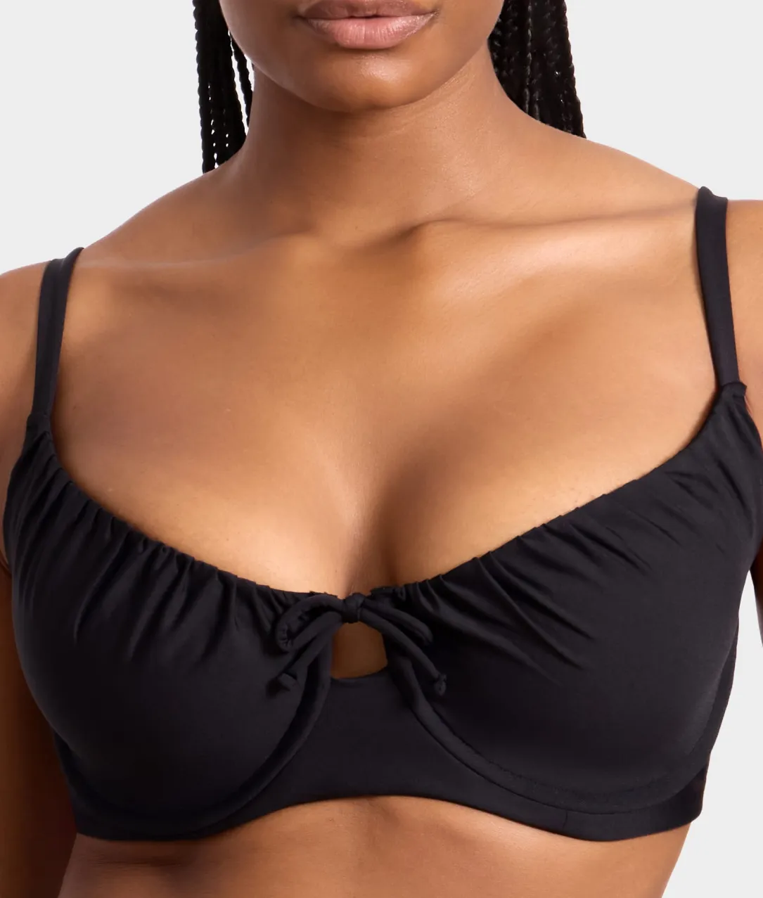 Adjustable Shirring Underwire Bikini Top