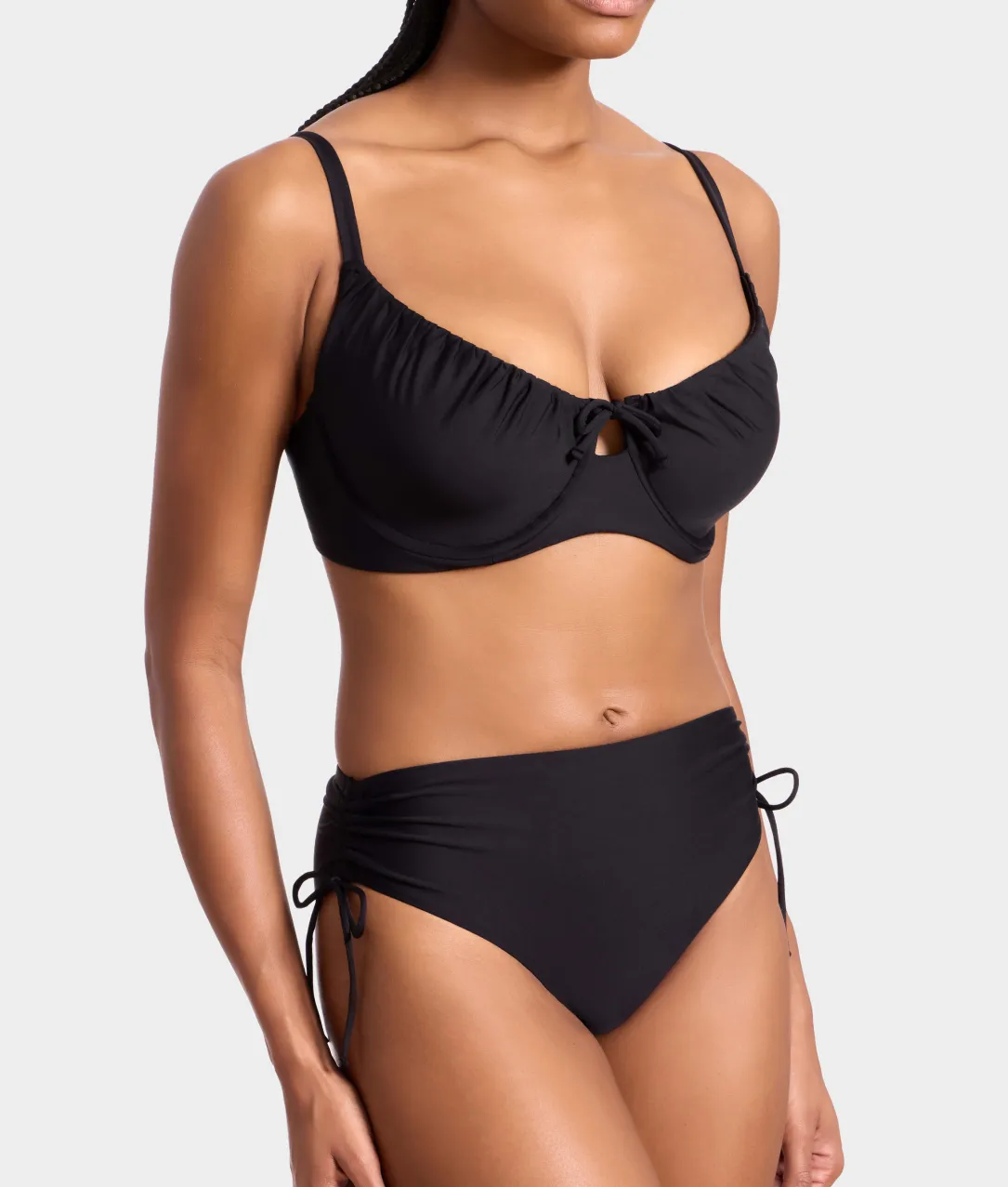 Adjustable Shirring Underwire Bikini Top