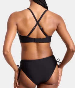 Adjustable Side Shirring High-Waist Bikini Bottom