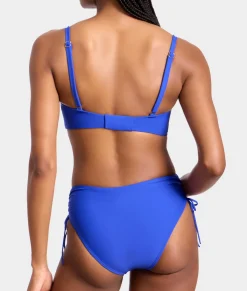 Adjustable Side Shirring High-Waist Bikini Bottom