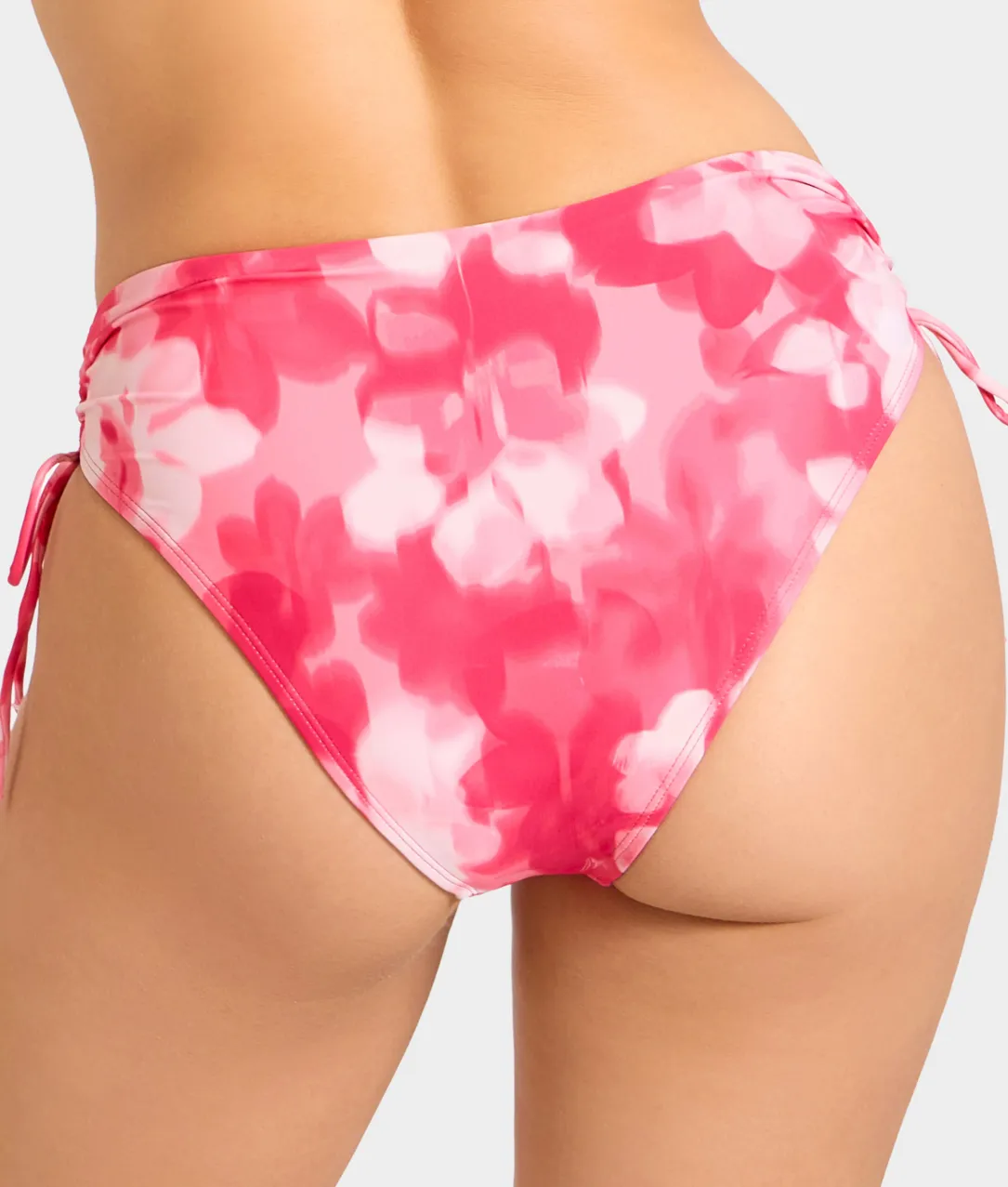 Adjustable Side Shirring High-Waist Bikini Bottom
