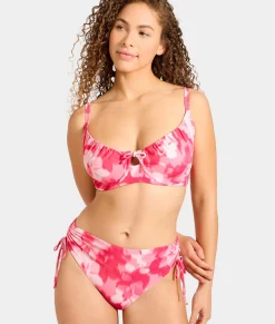 Adjustable Side Shirring High-Waist Bikini Bottom