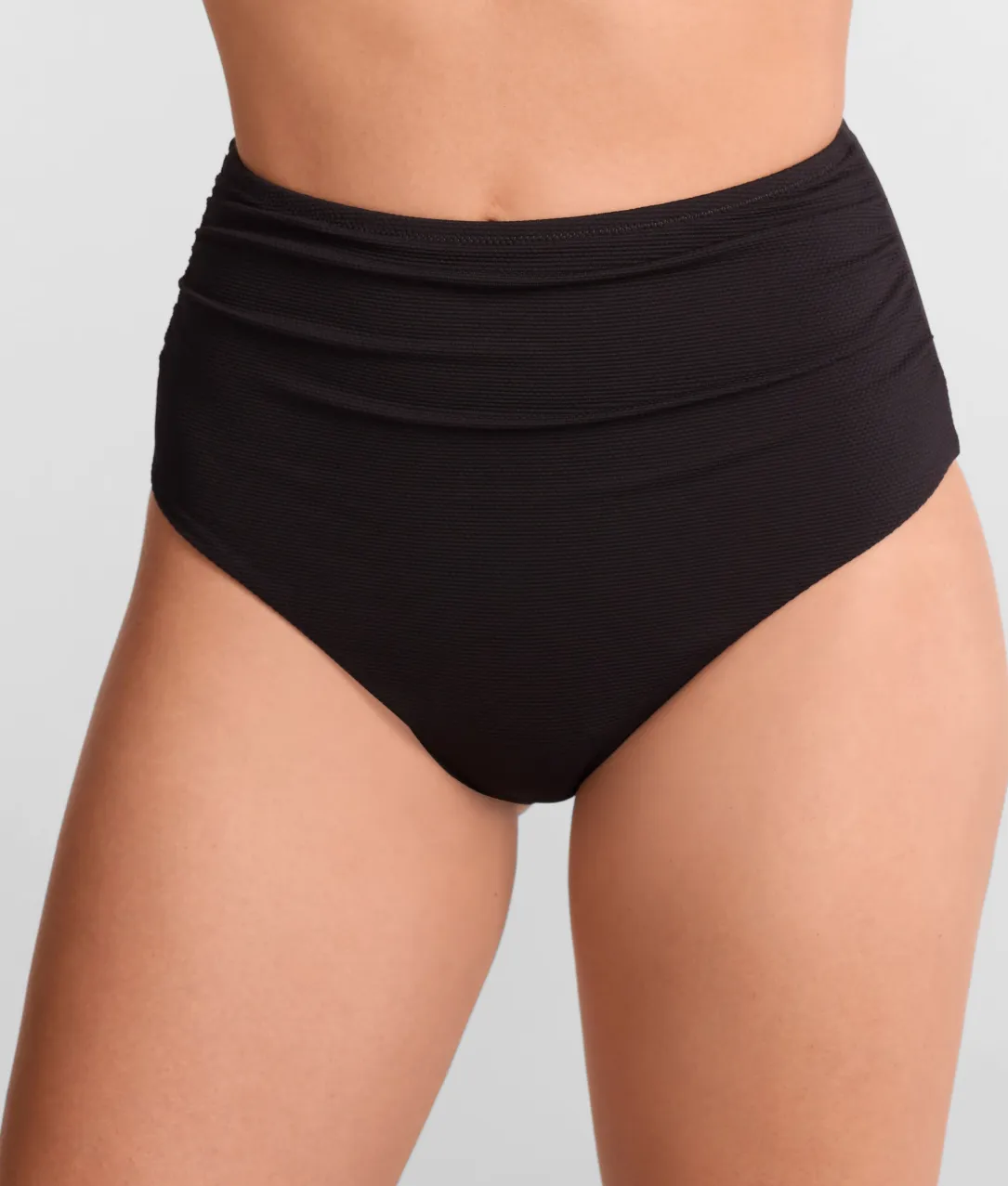 Amalfi Ruched High Waist Cheeky Bikini Bottom