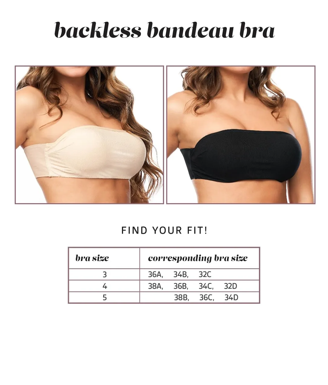 Backless Bandeau Wing Bra