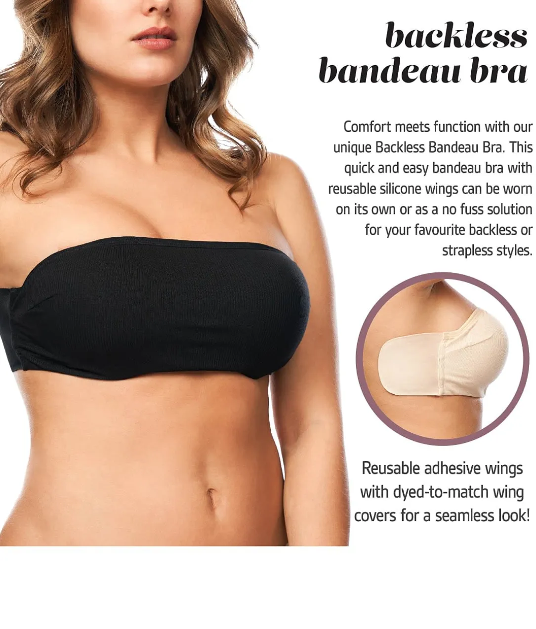 Backless Bandeau Wing Bra