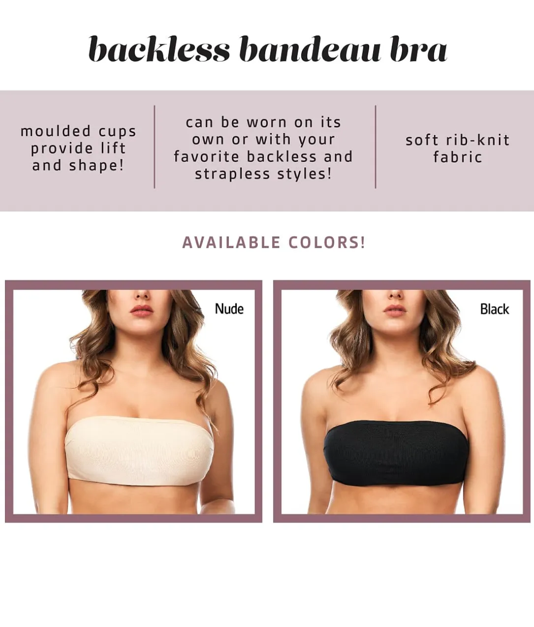 Backless Bandeau Wing Bra