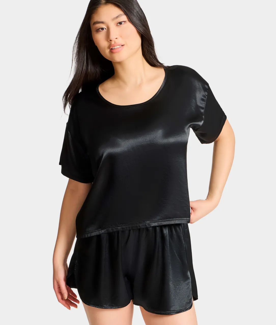 Brie Satin Short Sleeve Tee
