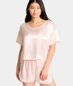 Brie Satin Short Sleeve Tee