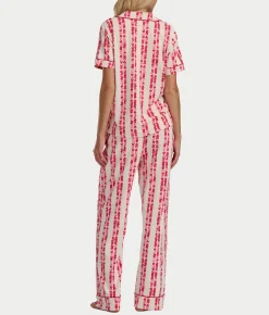 Brushed Jersey Knit Short Sleeve Top Pajama Set