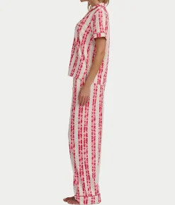 Brushed Jersey Knit Short Sleeve Top Pajama Set