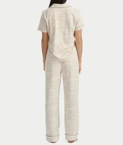 Brushed Jersey Knit Short Sleeve Top Pajama Set