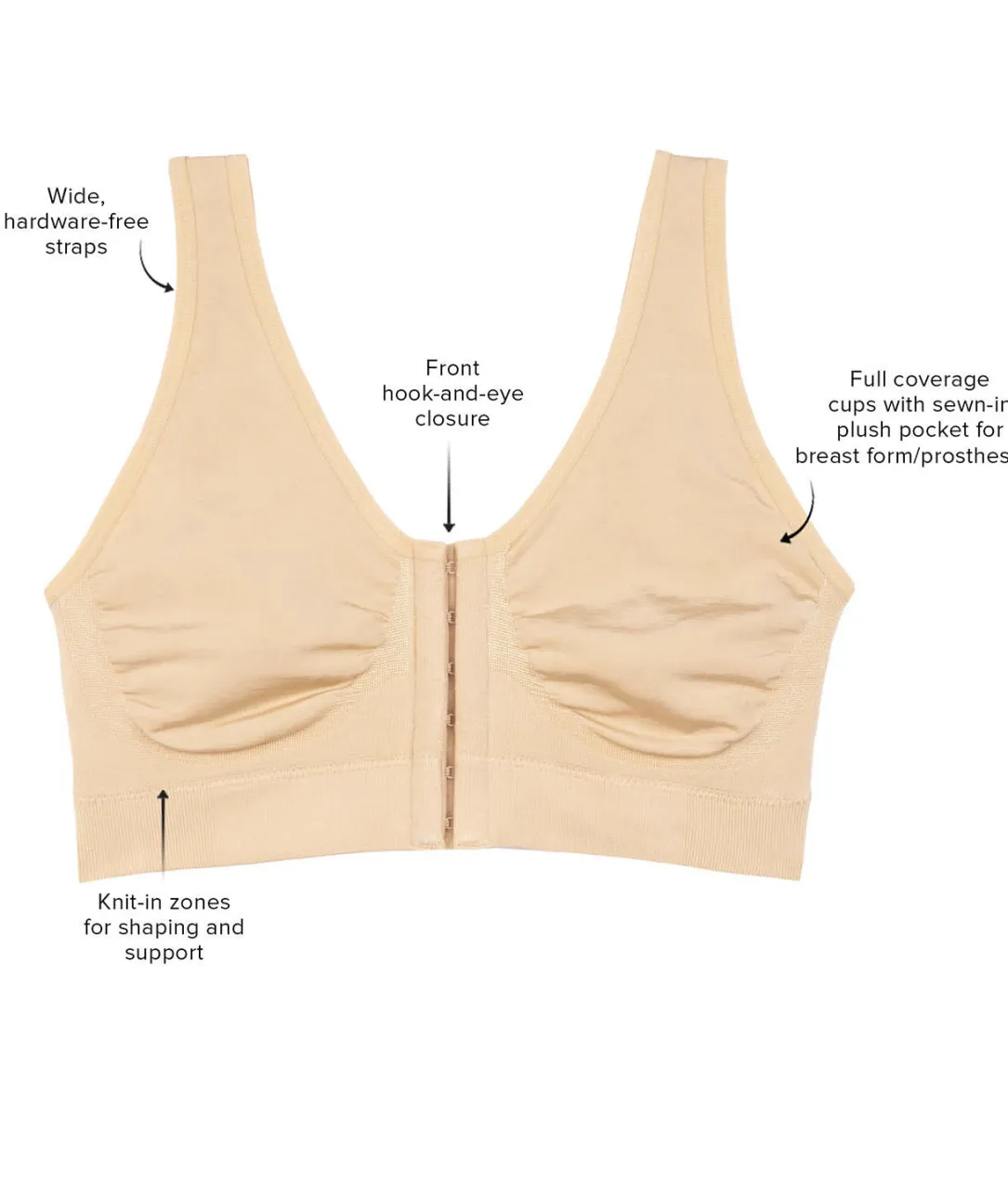 B-Smooth Mastectomy Front-Close Bralette
