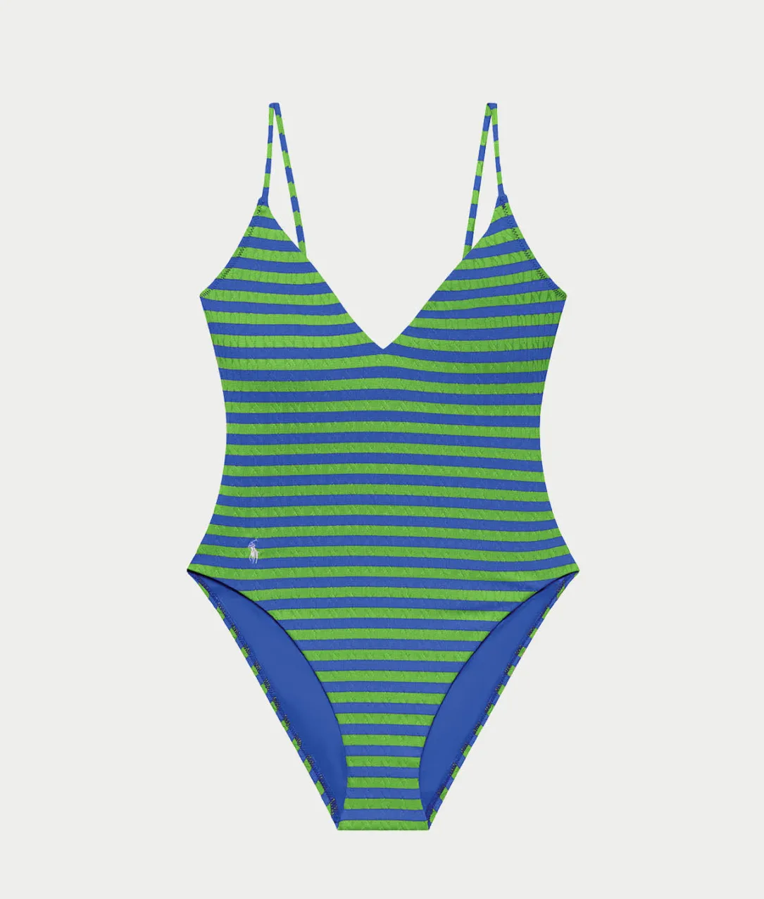 Cable Stripe V-Neck One-Piece Swimsuit