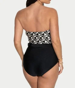 Casablanca Belted Control Strapless One-Piece