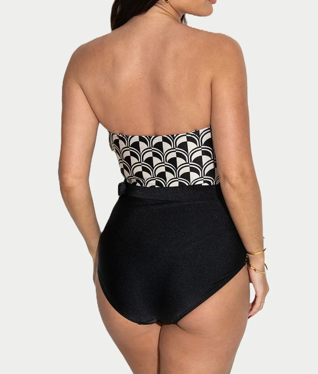 Casablanca Belted Control Strapless One-Piece
