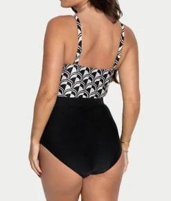 Casablanca Belted Control Strapless One-Piece
