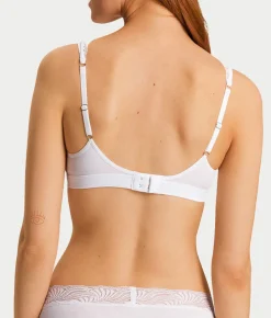 Cotton Delight Lace Trim Cotton Soft Cup Bra