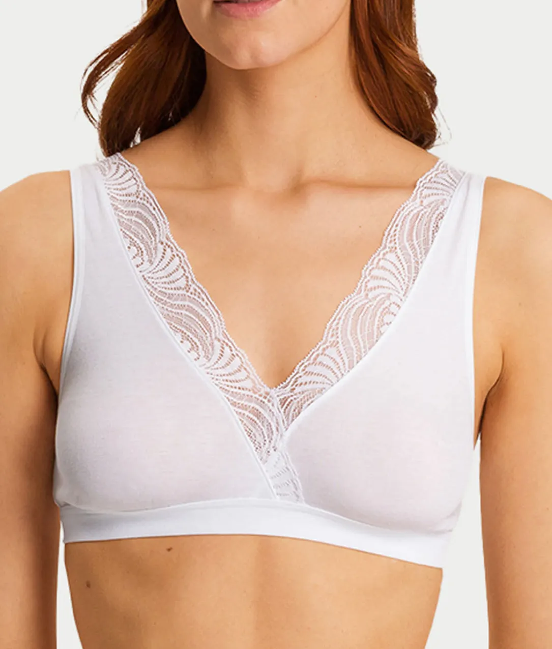 Cotton Delight Lace Trim Cotton Soft Cup Bra