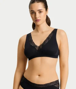 Cotton Delight Lace Trim Cotton Soft Cup Bra