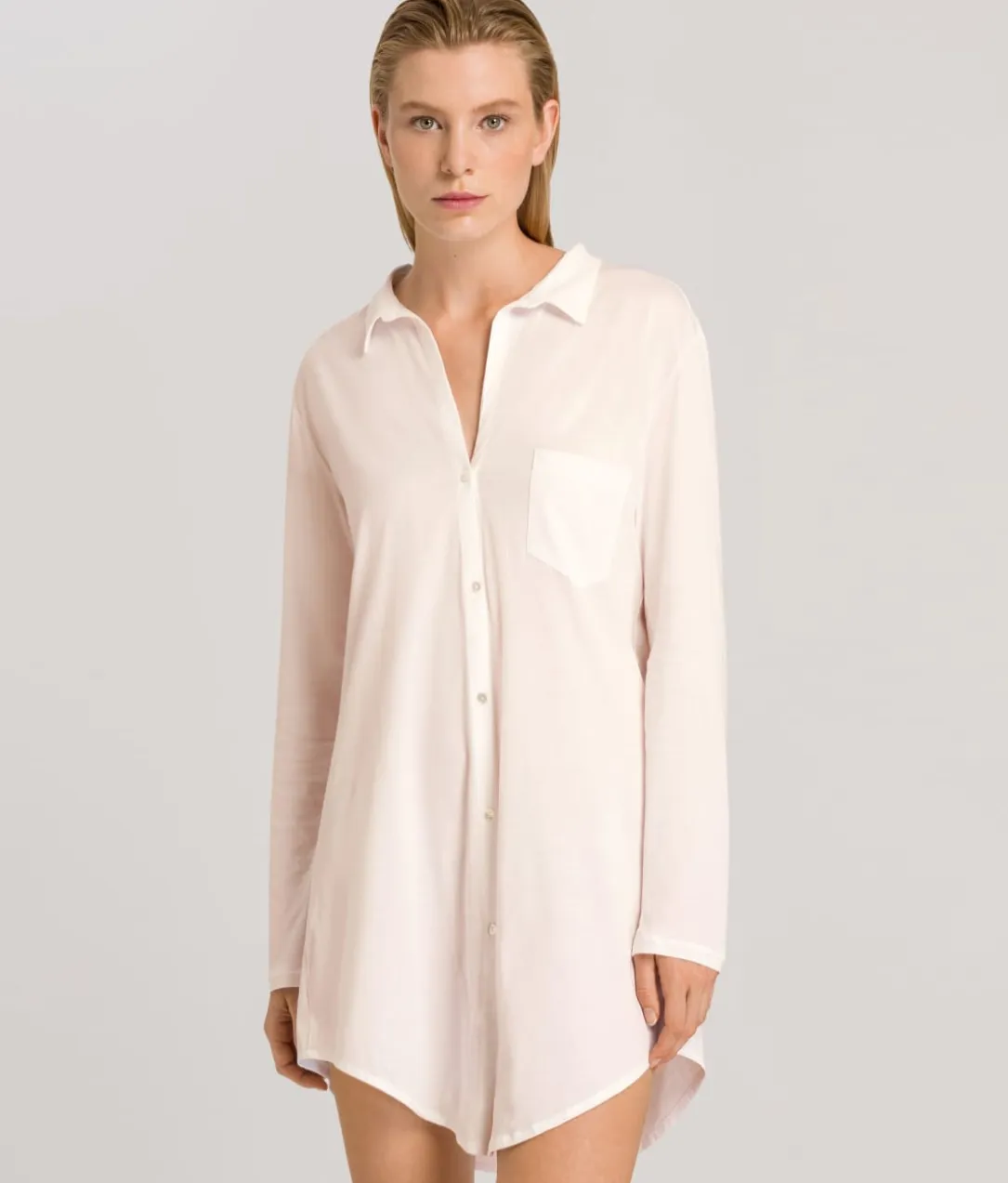 Cotton Deluxe Button-Front Sleep Shirt