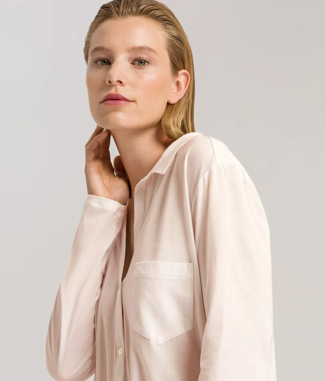 Cotton Deluxe Button-Front Sleep Shirt