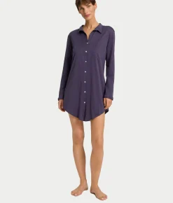 Cotton Deluxe Button-Front Sleep Shirt