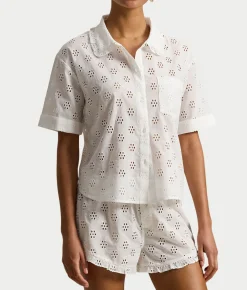 Cotton Eyelet Woven Pajama Set