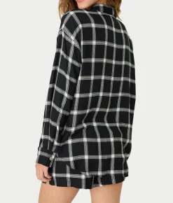 Cozy & Chic Woven Plaid Pajama Shorts Set