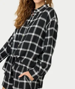 Cozy & Chic Woven Plaid Pajama Shorts Set
