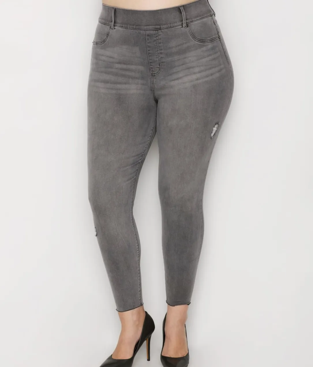 Distressed Denim Leggings