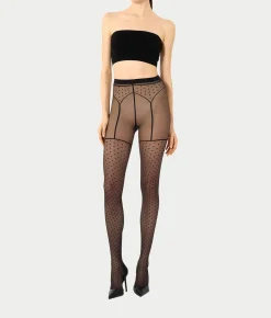 Dotted Garter Belt Tights