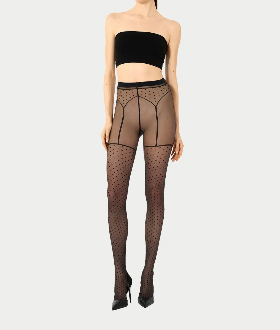 Dotted Garter Belt Tights