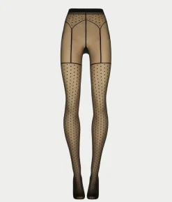 Dotted Garter Belt Tights