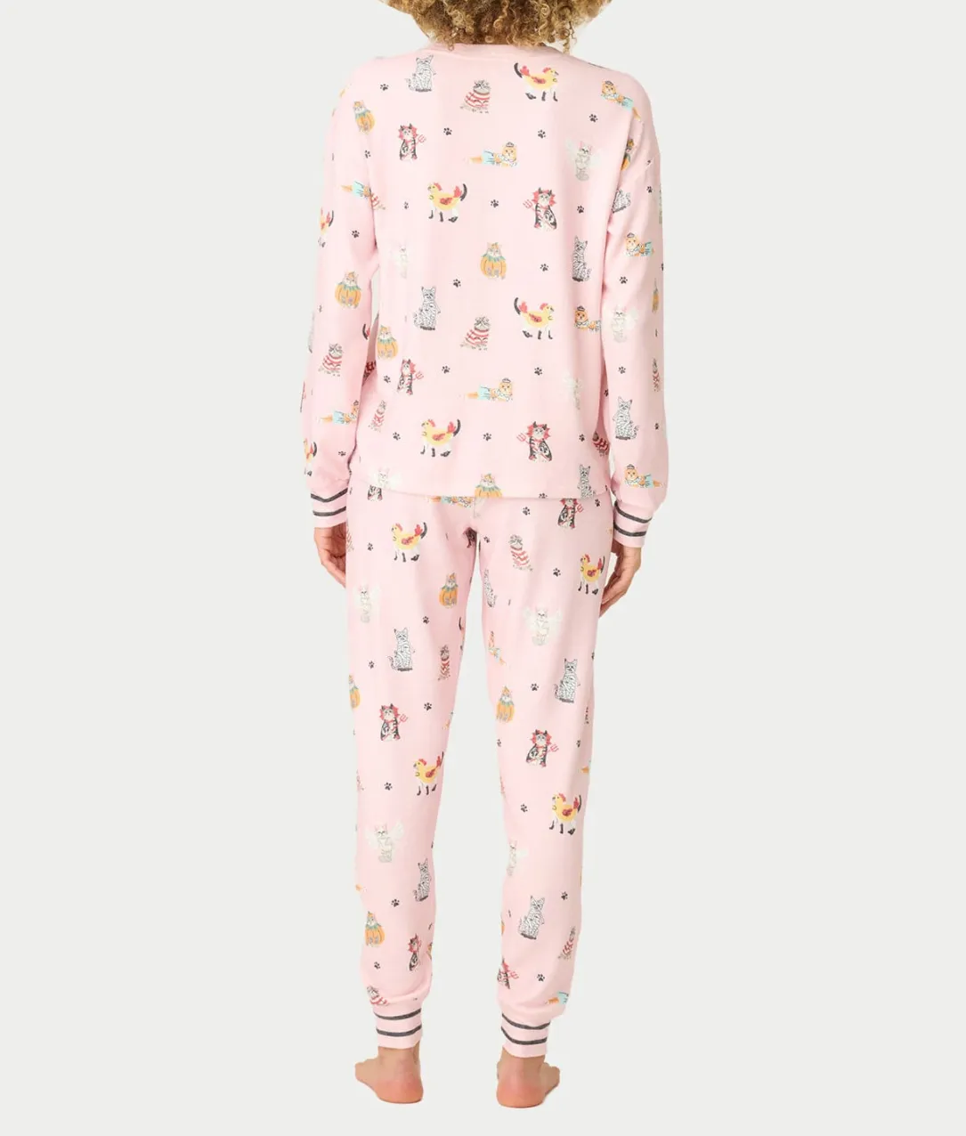 Feline Spooky Halloween Cat Knit Pajama Set
