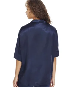 Fran Satin Notch Collar Pajama Top