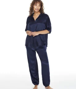 Fran Satin Notch Collar Pajama Top