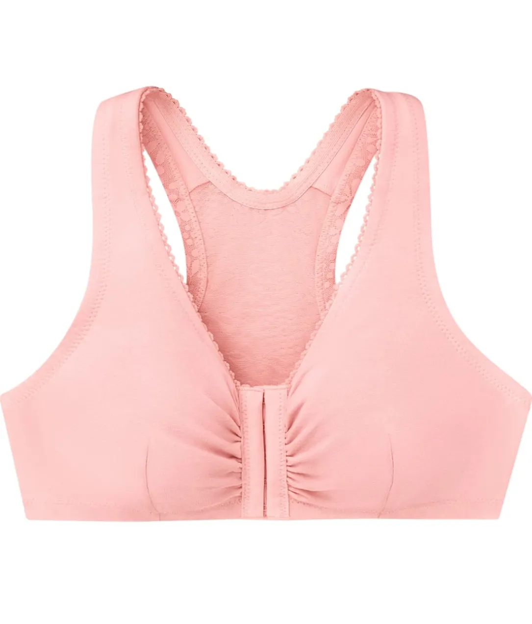 Front-Close Cotton T-Back Wire-Free Comfort Bra