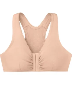 Front-Close Cotton T-Back Wire-Free Comfort Bra