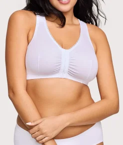 Front-Close Cotton T-Back Wire-Free Comfort Bra