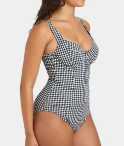 Gingham Paloma Underwire Balcony One-Piece Swimsuit