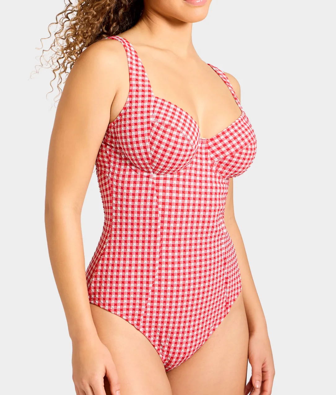 Gingham Paloma Underwire Balcony One-Piece Swimsuit