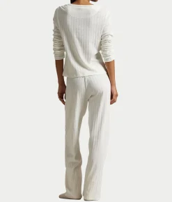 Henley Wide Leg Knit Pajama Set