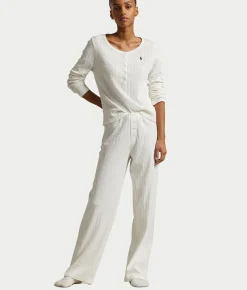 Henley Wide Leg Knit Pajama Set