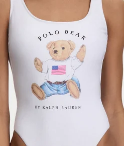 Heritage Polo Bear Terry Scoop One-Piece Swimsuit