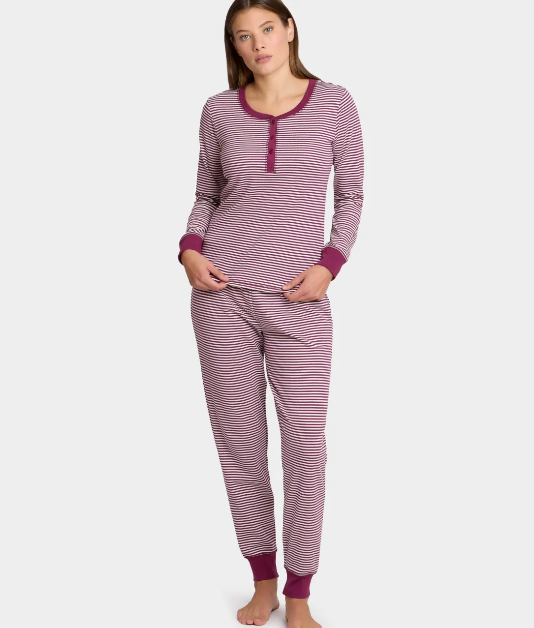 Her Stripe Henley PJ Set
