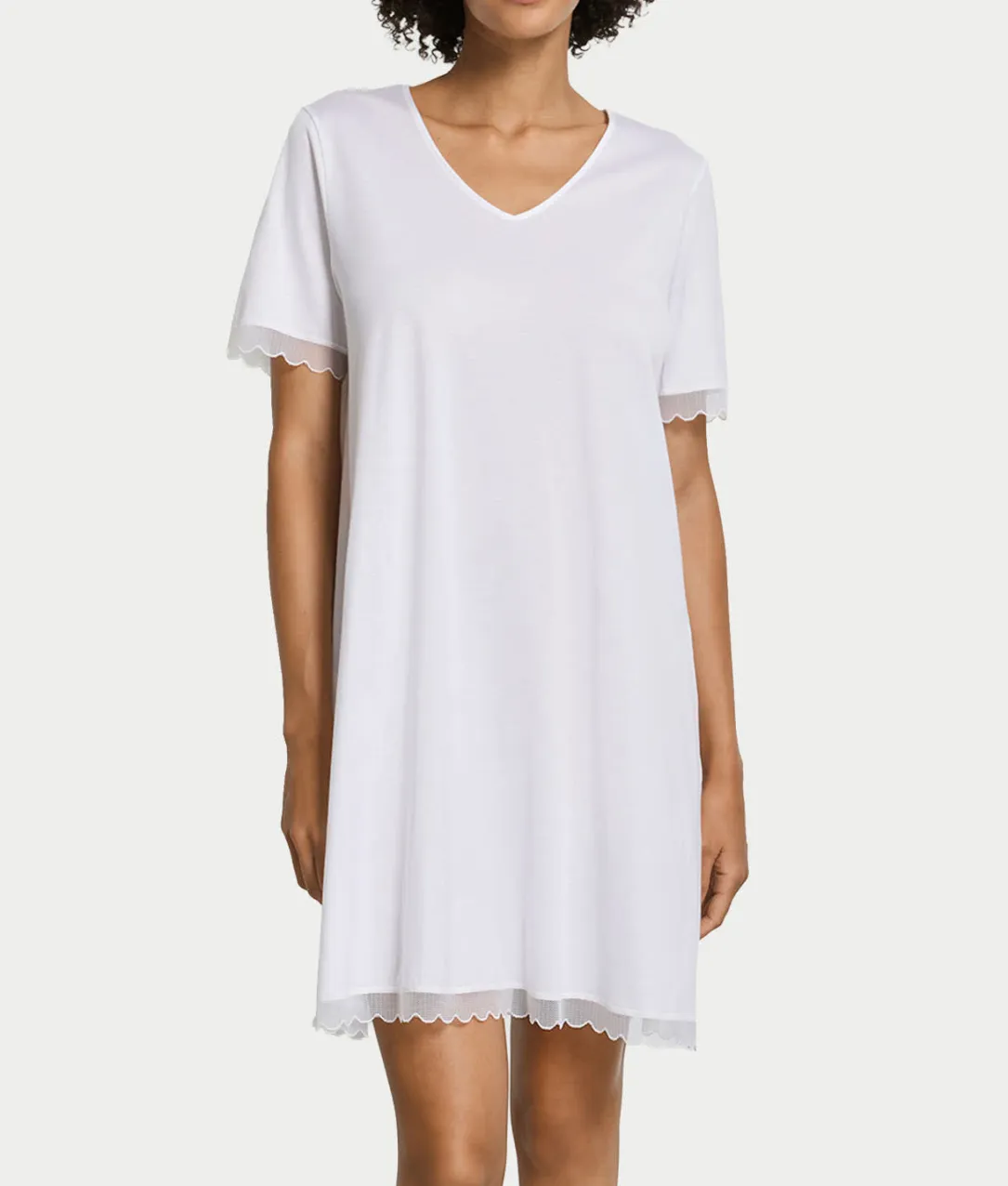 Inaya Scalloped Lace Cotton Nightgown
