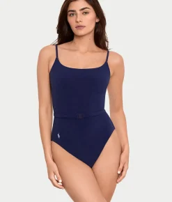 Kennedy Terry Belted One-Piece Swimsuit
