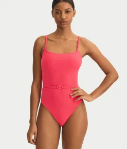 Kennedy Terry Belted One-Piece Swimsuit
