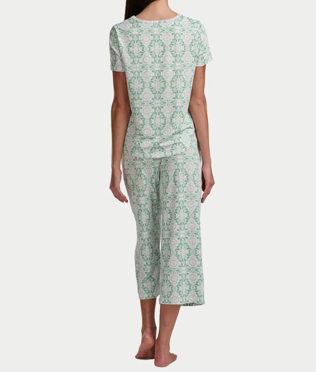 KN Cool Scoop Neck Tee Knit Capri Pajama Set