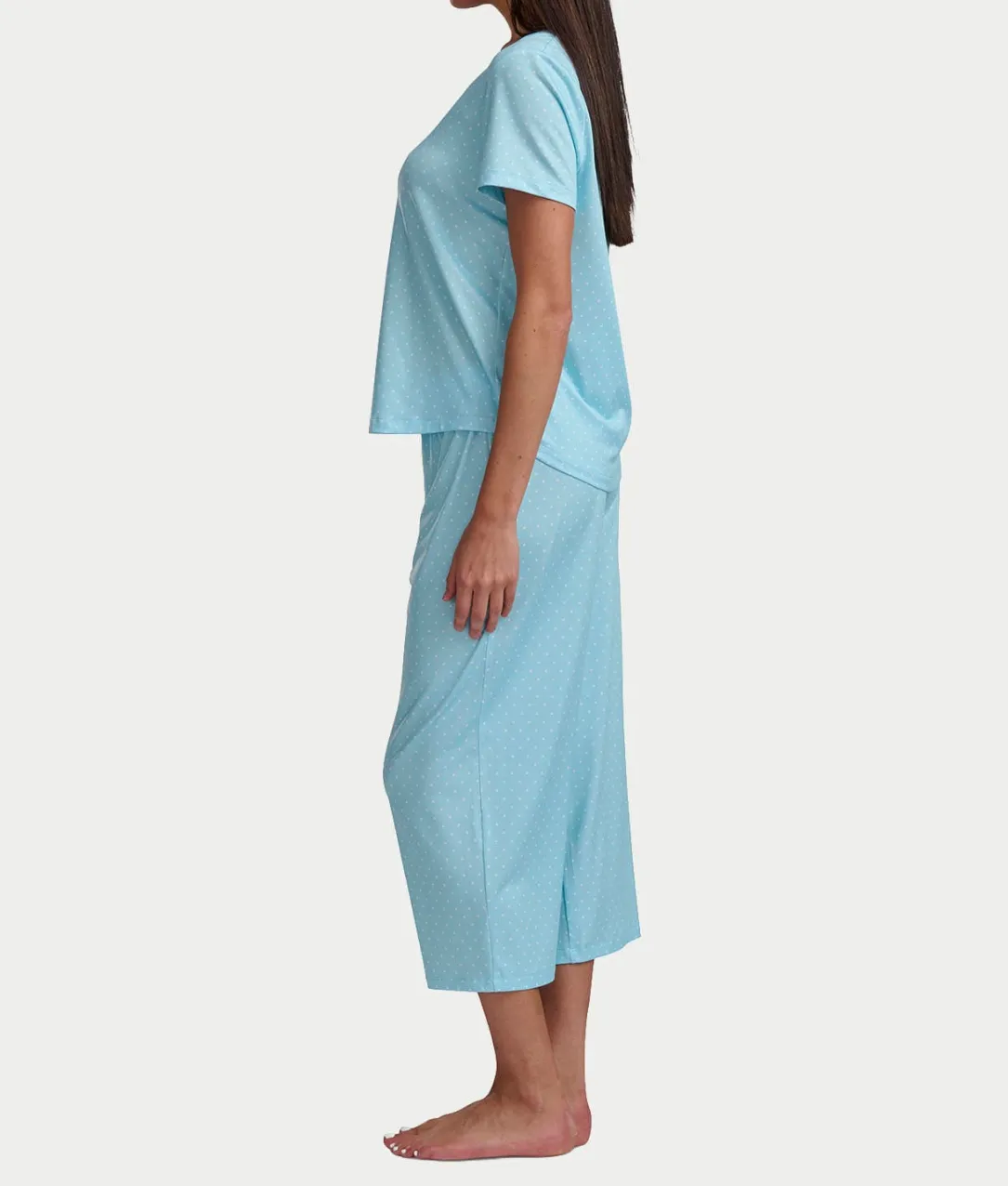 KN Cool Scoop Neck Tee Knit Capri Pajama Set